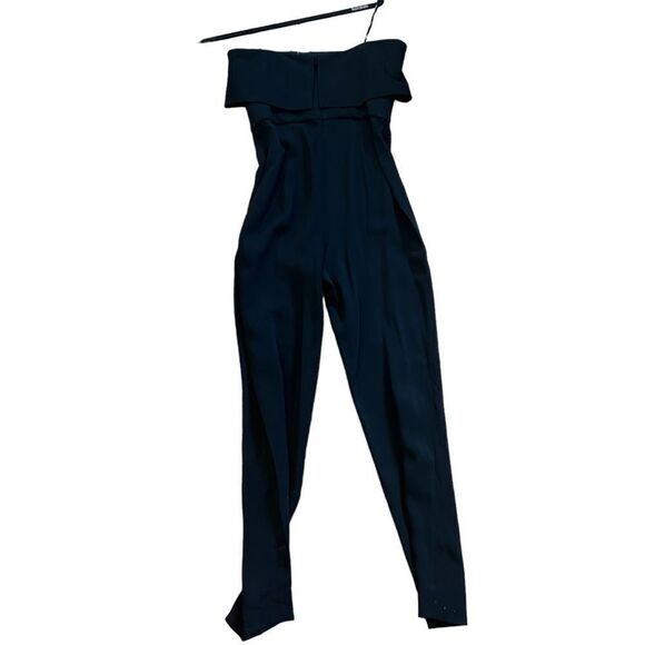 Revolve CUSHNIE et OCHS Strapless Foldover black jumpsuit - Picture 6 of 8